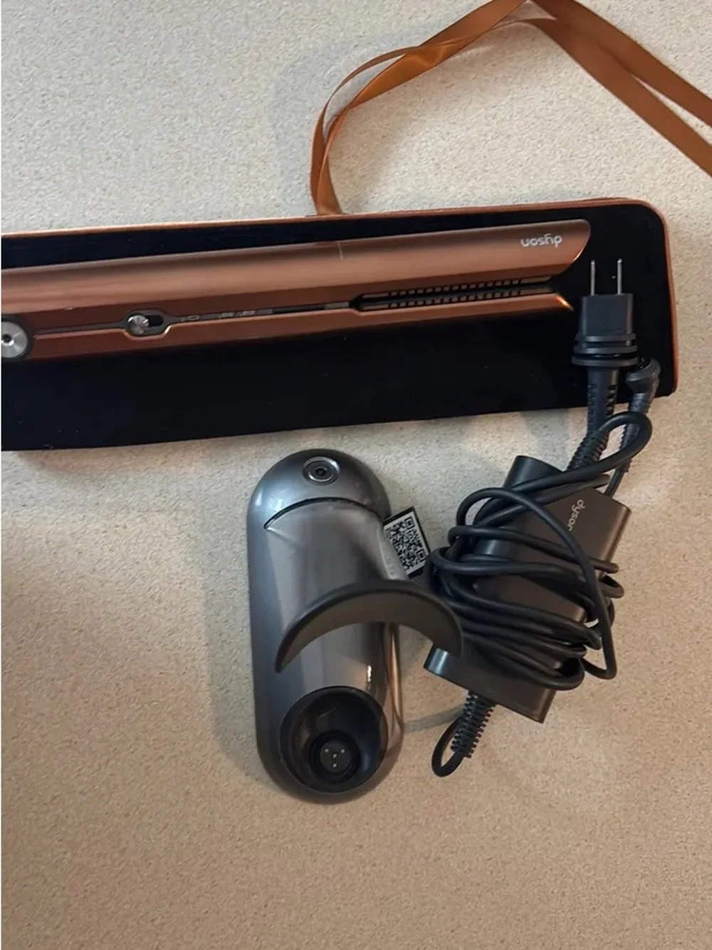 Dyson Metallic Gray Charging Stand, Cable & Accessories